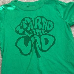 Vibrant Green Kids Tee with Shamrock Print